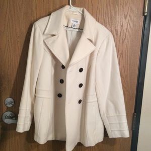 New St. John’s bay women’s white button up coat 2x